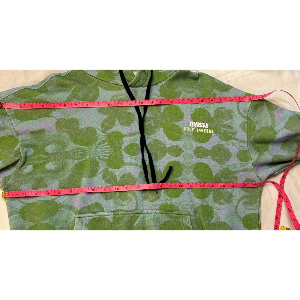 EIVISSA KOBF-PACHA Womens Green & Purple Cloverleaf Hoodie Sweatshirt Size Small - Picture 9 of 9